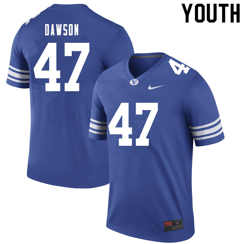 Youth #47 Theo Dawson BYU Cougars College Football Jerseys Sale-Royal